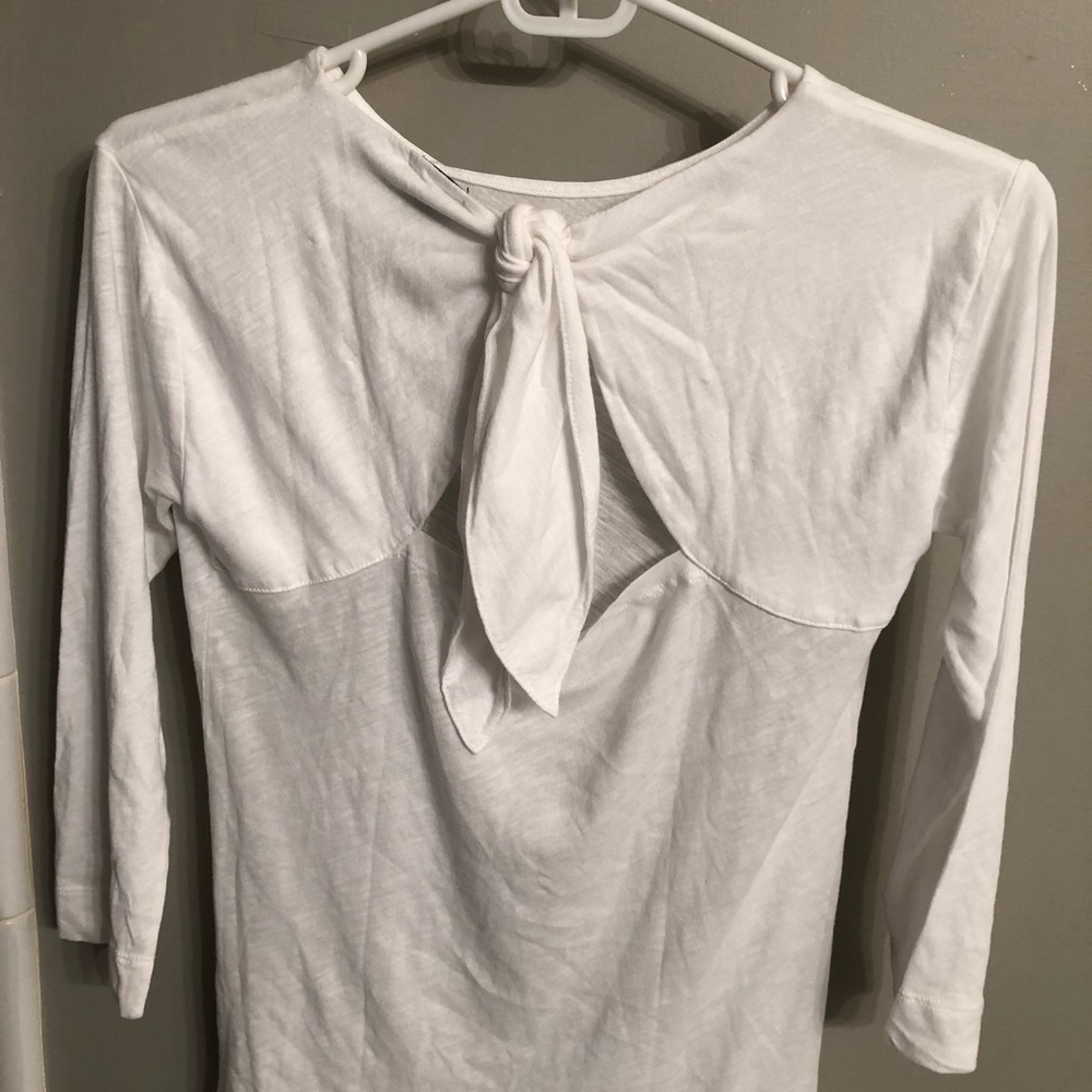 J Crew WHITE Tie Back T Shirt - Picture 5 of 5